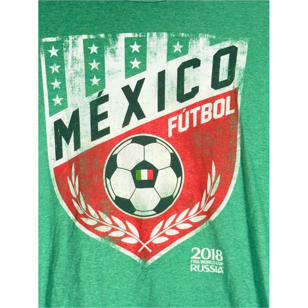 Mexico Fútbol 2018 FIFA Russia size Medium Soccer‎ distressed print